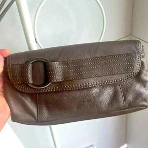 Kenneth Cole Reaction Brown Leather Wristlet Handbag